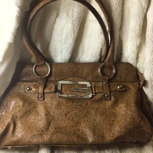 Guess embossed paisley pattern handbag